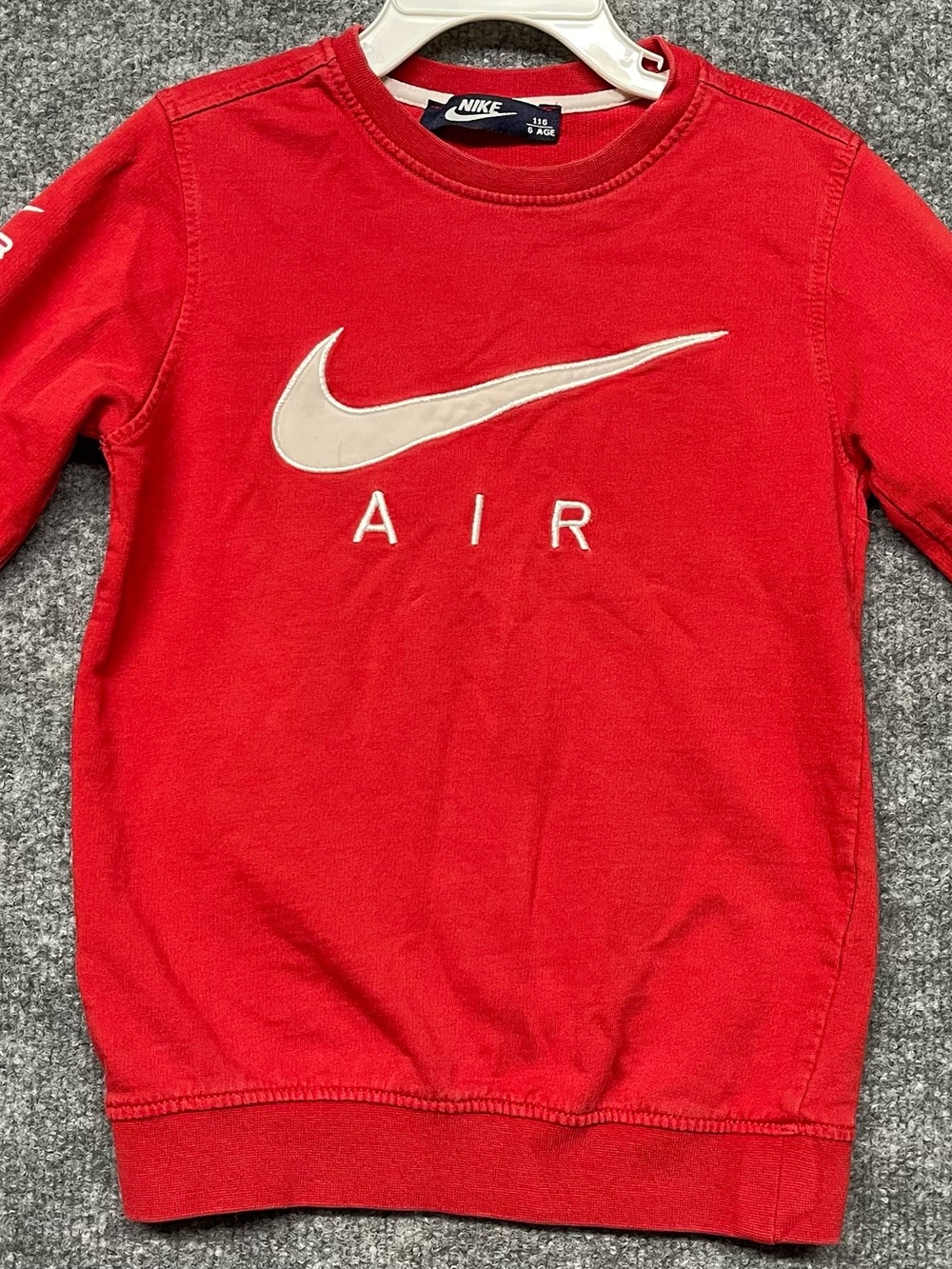 Nike Kids' Red AIR Logo Long-Sleeve Top Size 6